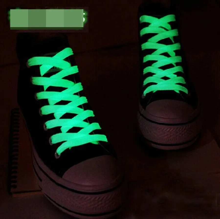 100CM 1 Pairs=2 PCS Sport Men Women Luminous Shoelace Glow In The Dark Fluorescent Shoelace Athletic Flat Shoe Laces ASL661A