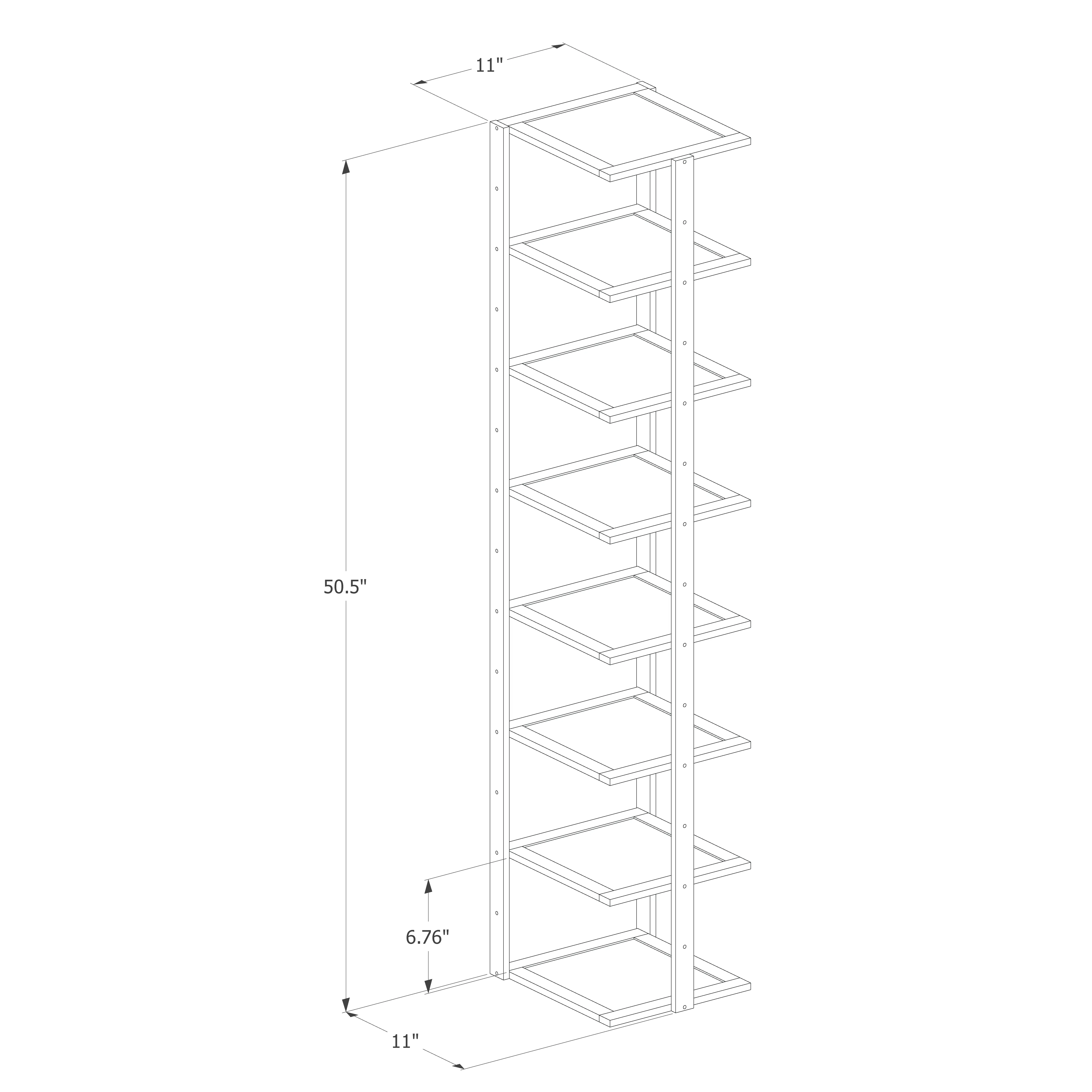 11" Single Stand Shoe Rack - Natural