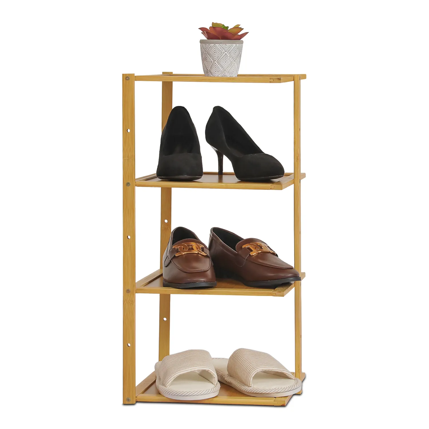 11" Single Stand Shoe Rack - Natural