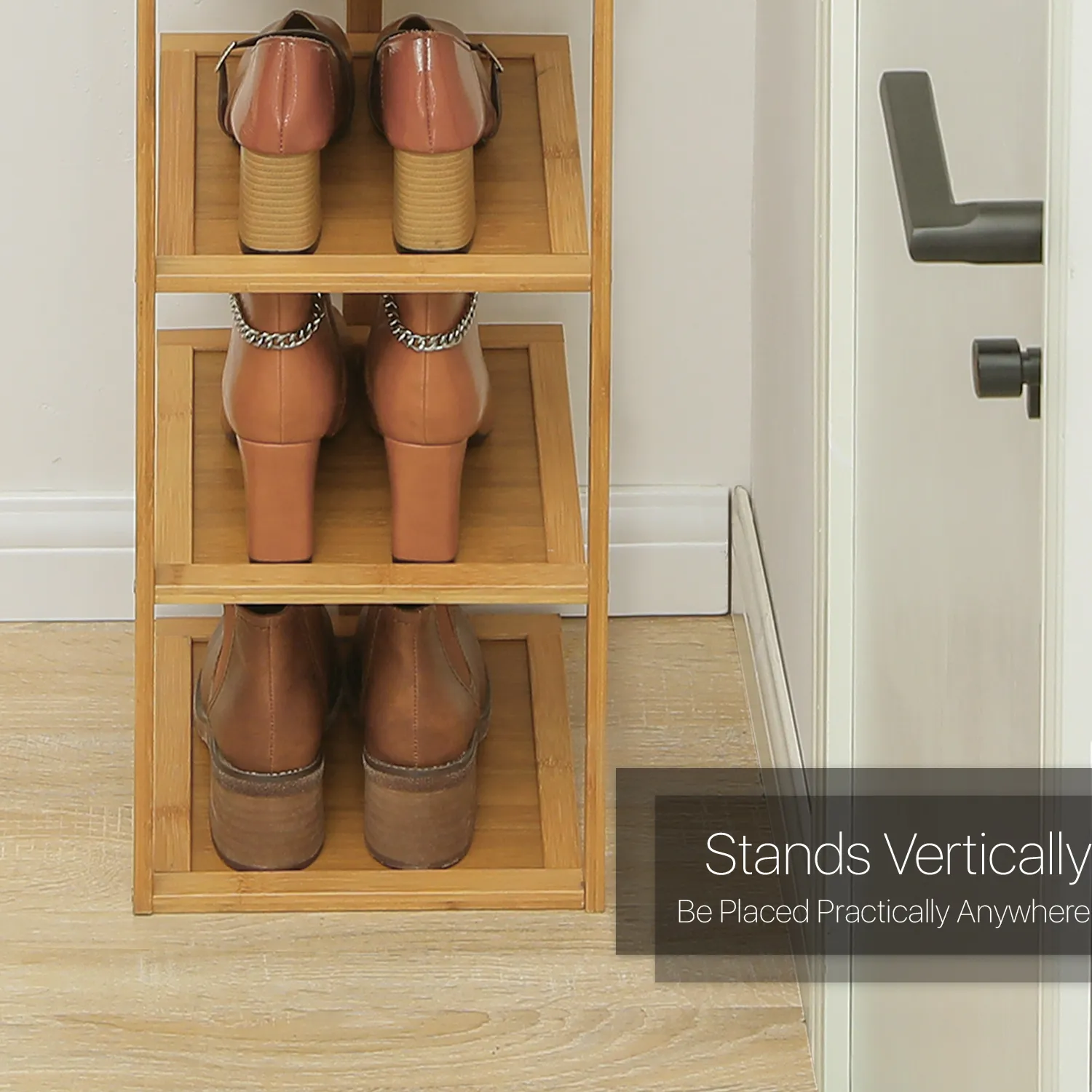 11" Single Stand Shoe Rack - Natural