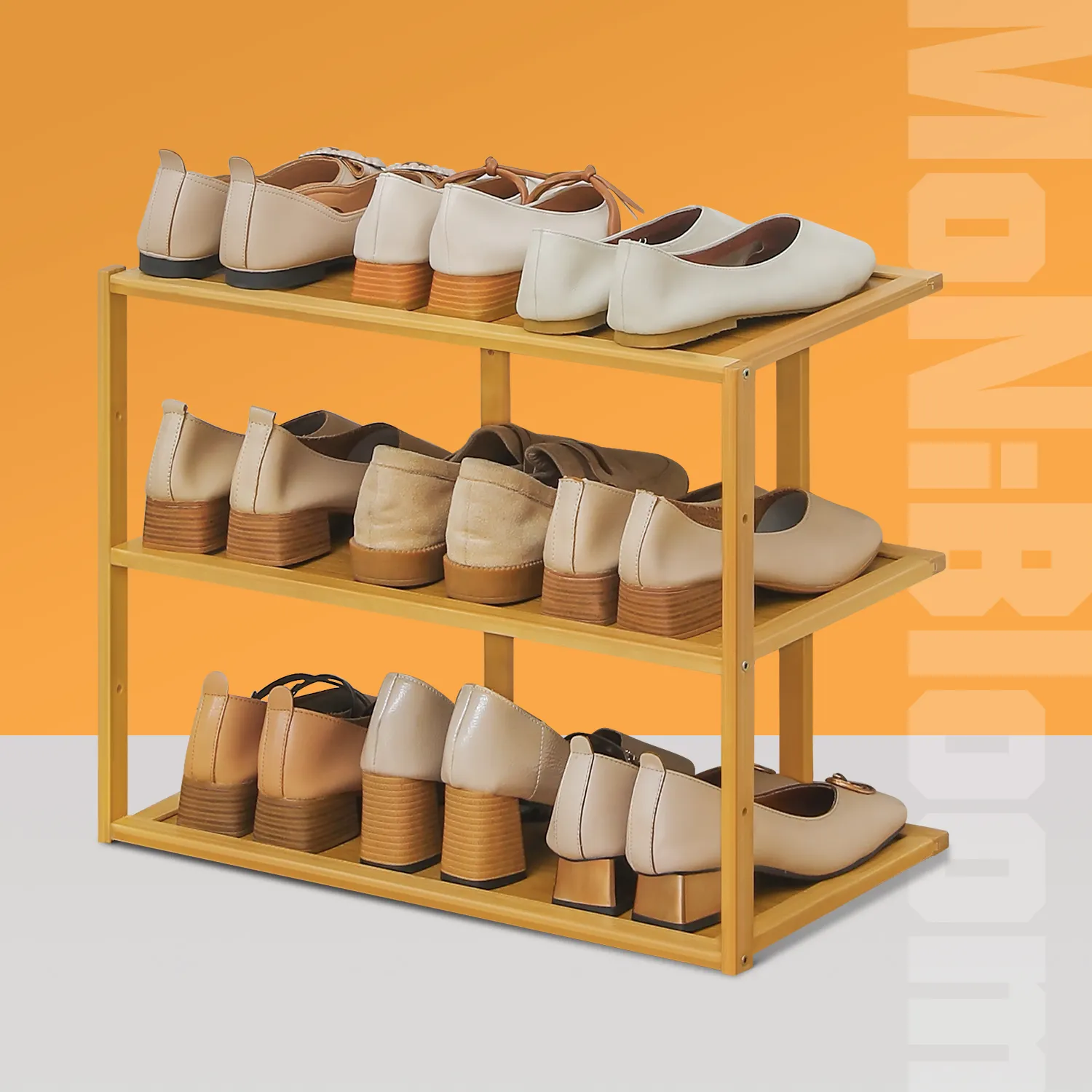 21" Single Stand Shoe Rack - Natural