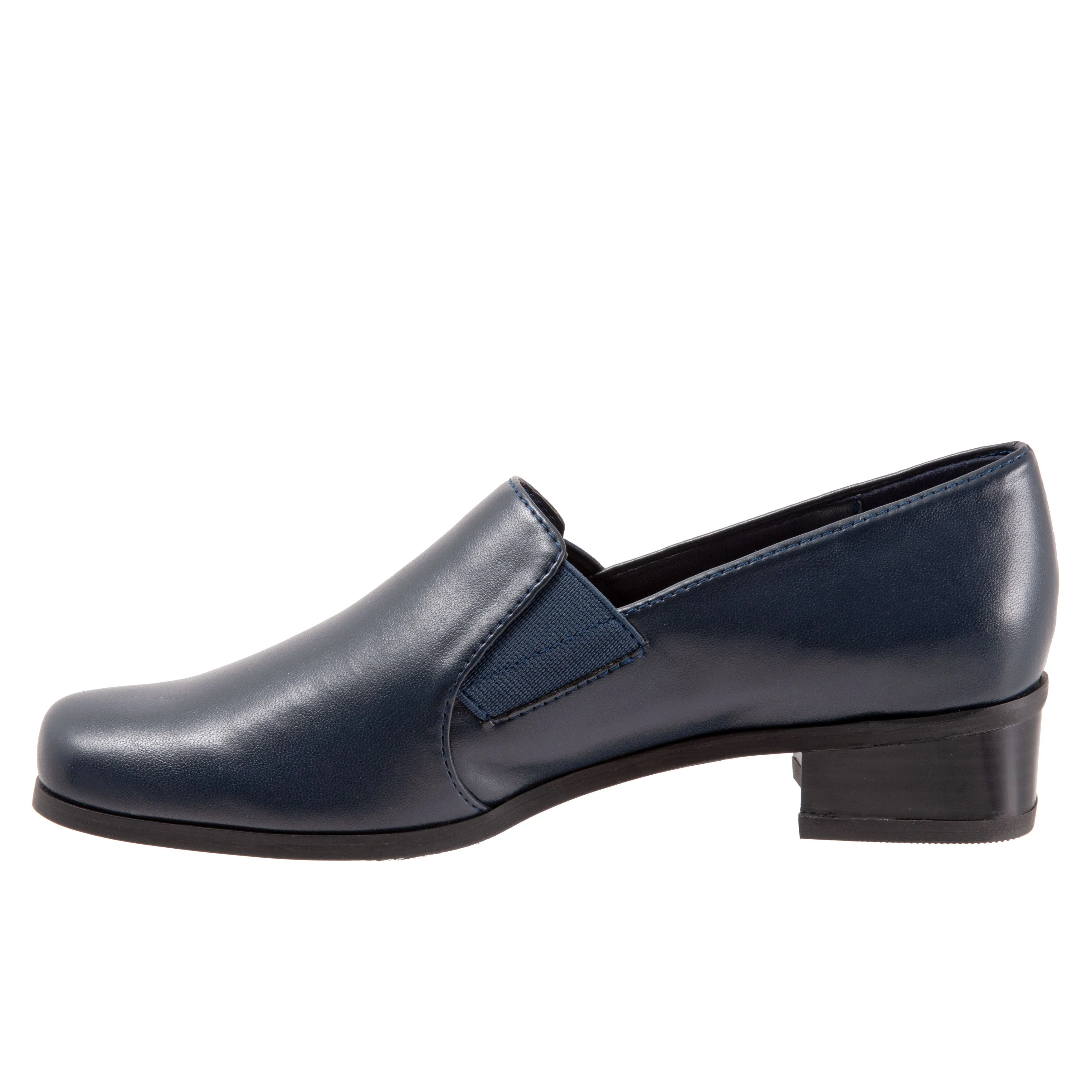 Ash Leather Navy Slip On Shoes