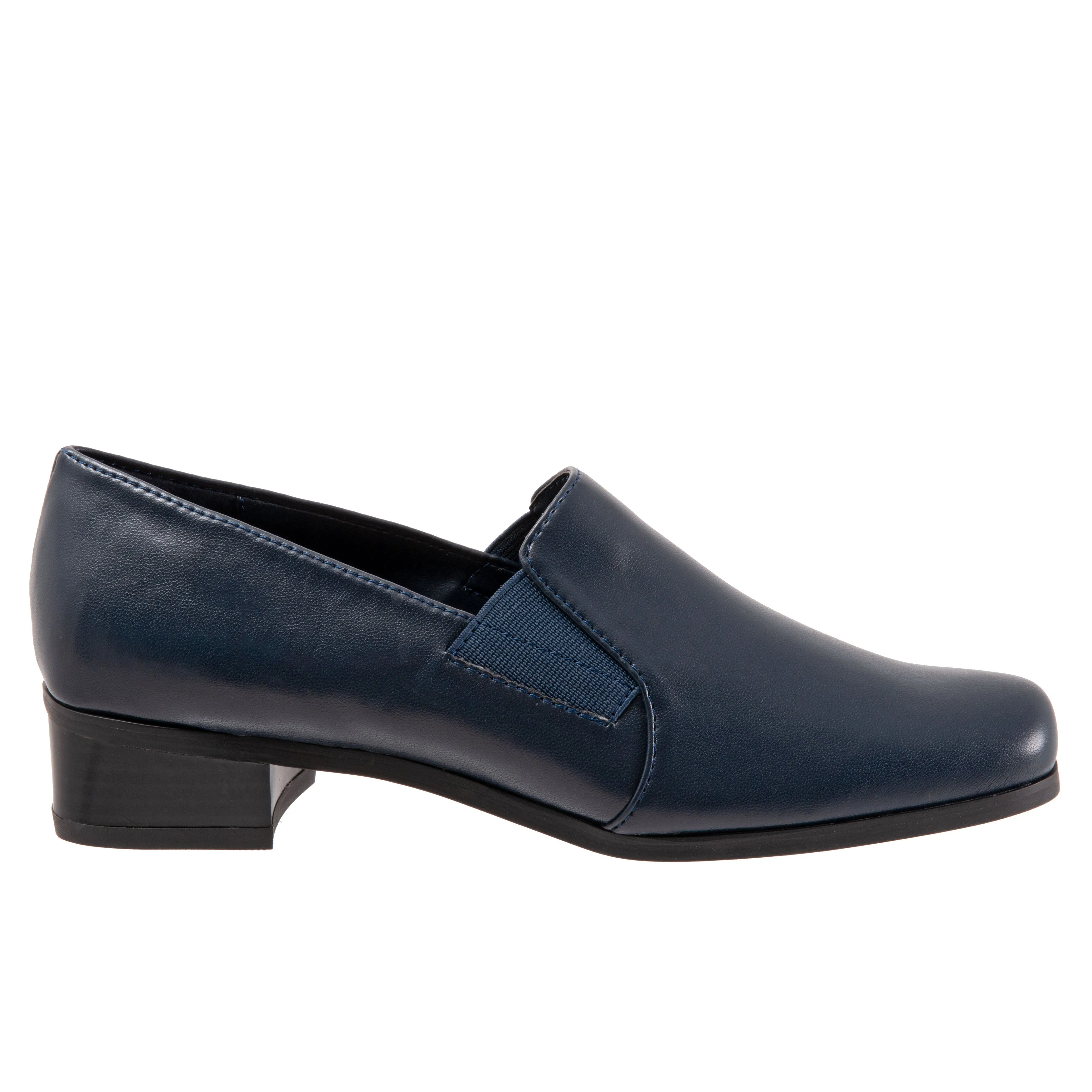 Ash Leather Navy Slip On Shoes