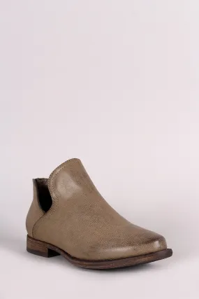 Bamboo Open Side Almond Toe Booties