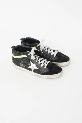 Black Embellished Mid Star Sneaker