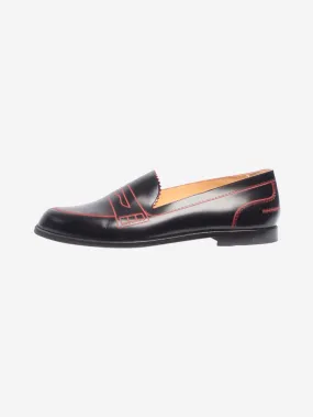 Black leather contrast loafers - size EU 38.5