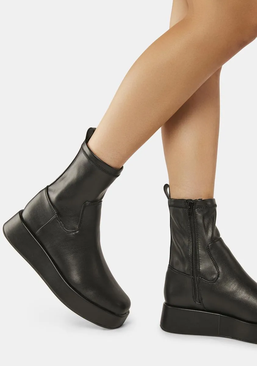 Black Not Okay Ankle Boots