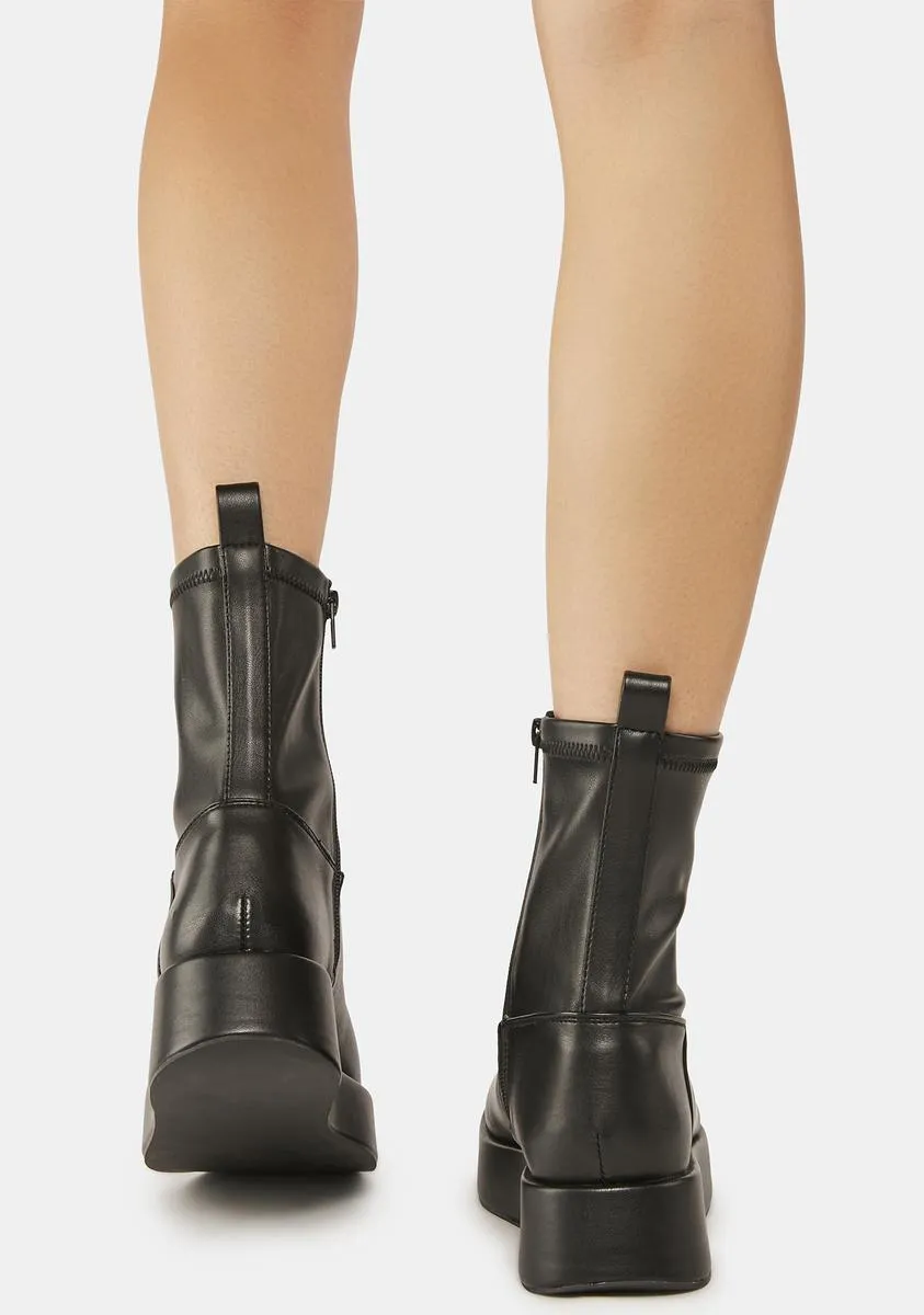 Black Not Okay Ankle Boots