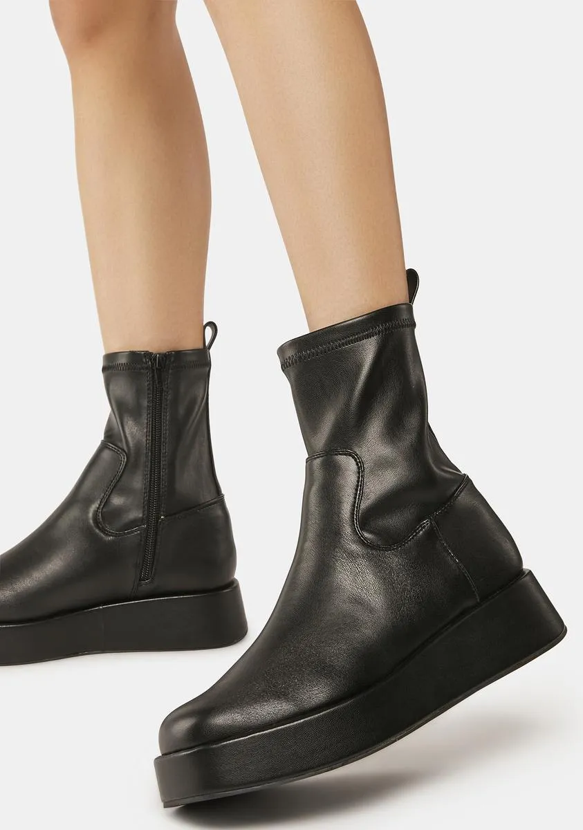 Black Not Okay Ankle Boots