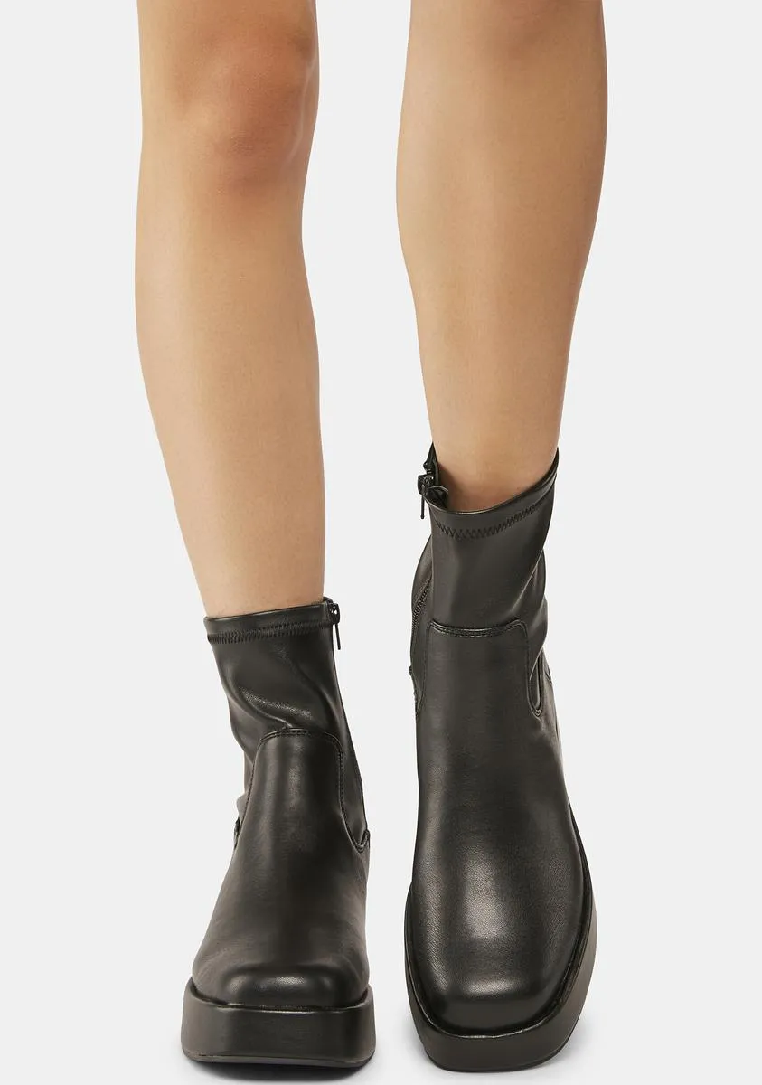 Black Not Okay Ankle Boots