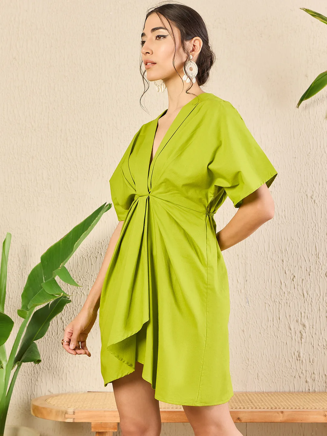 Cotton Poplin Kimono Sleeve Dress