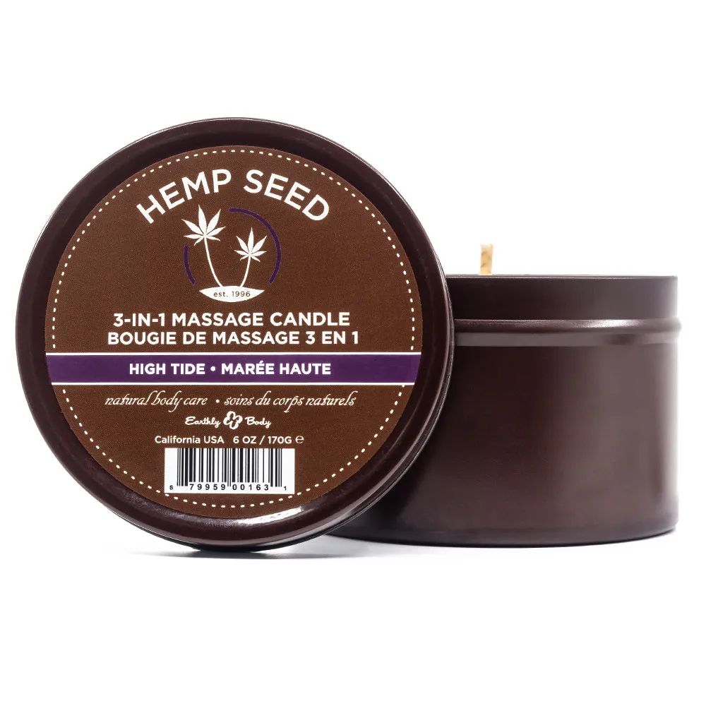 Earthly Body Hemp Seed 3-In-1 Massage Candle - High Tide Scent