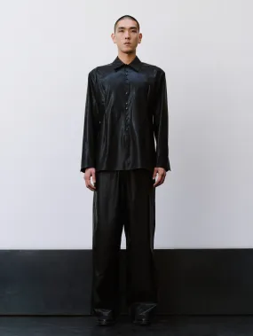 (EQUILIBRIUM) (MEN) NOAH ECO LEATHER SHIRT (BLACK)