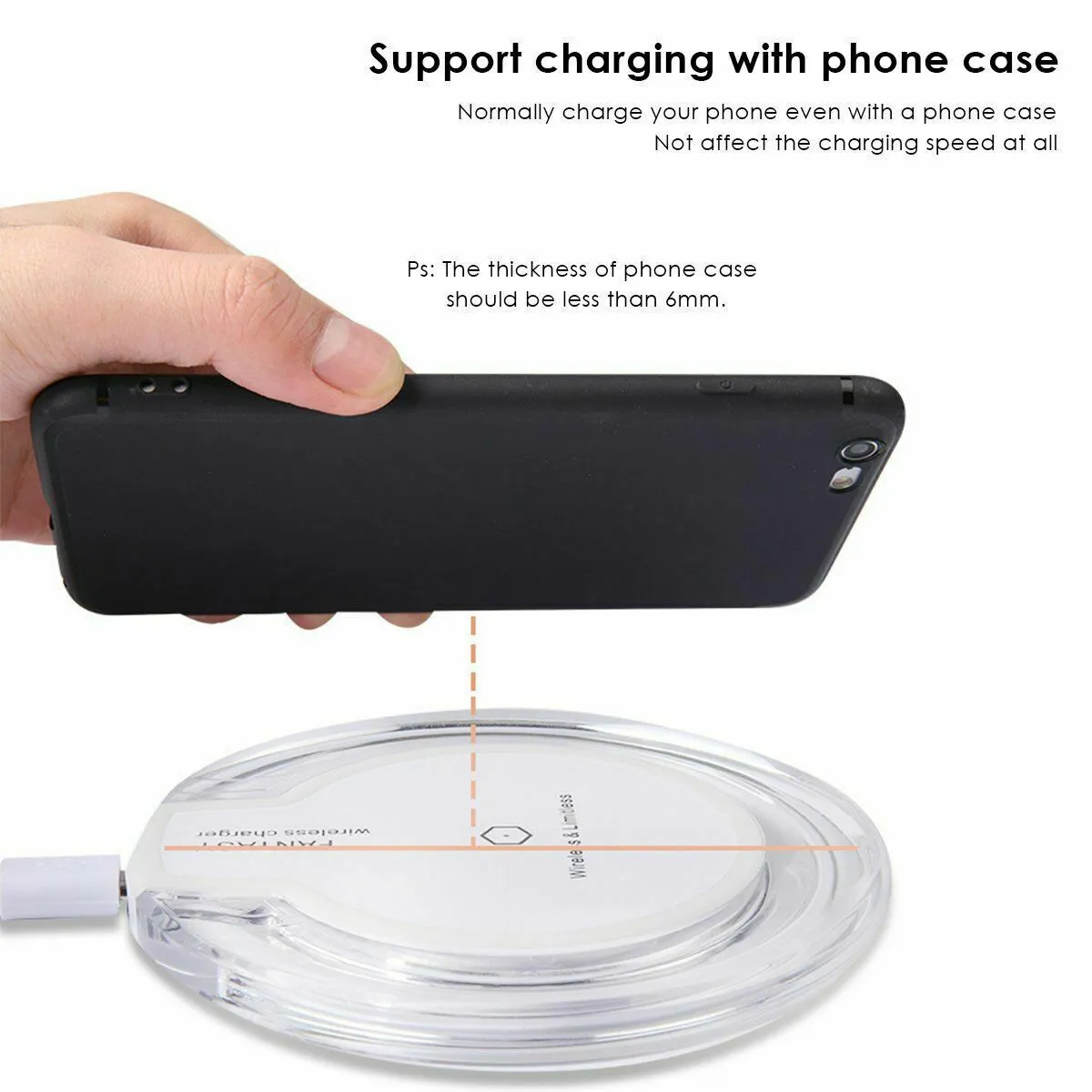 Fantasy Qi Fast Charging Crystal Pad For iPhone 8 8Plus X XS XR XS Max (White)