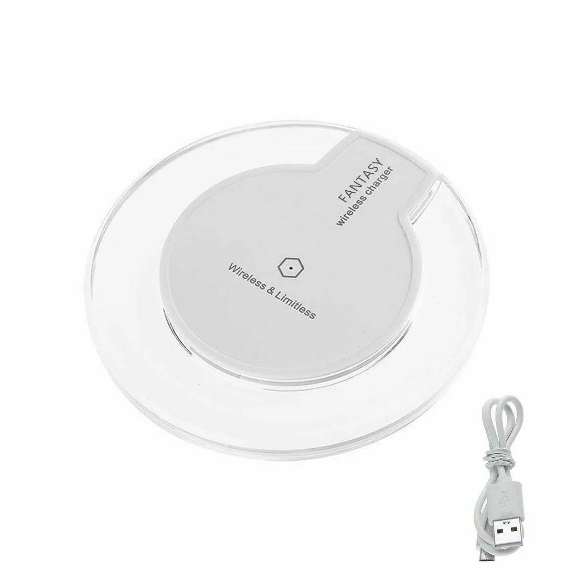 Fantasy Qi Fast Charging Crystal Pad For iPhone 8 8Plus X XS XR XS Max (White)