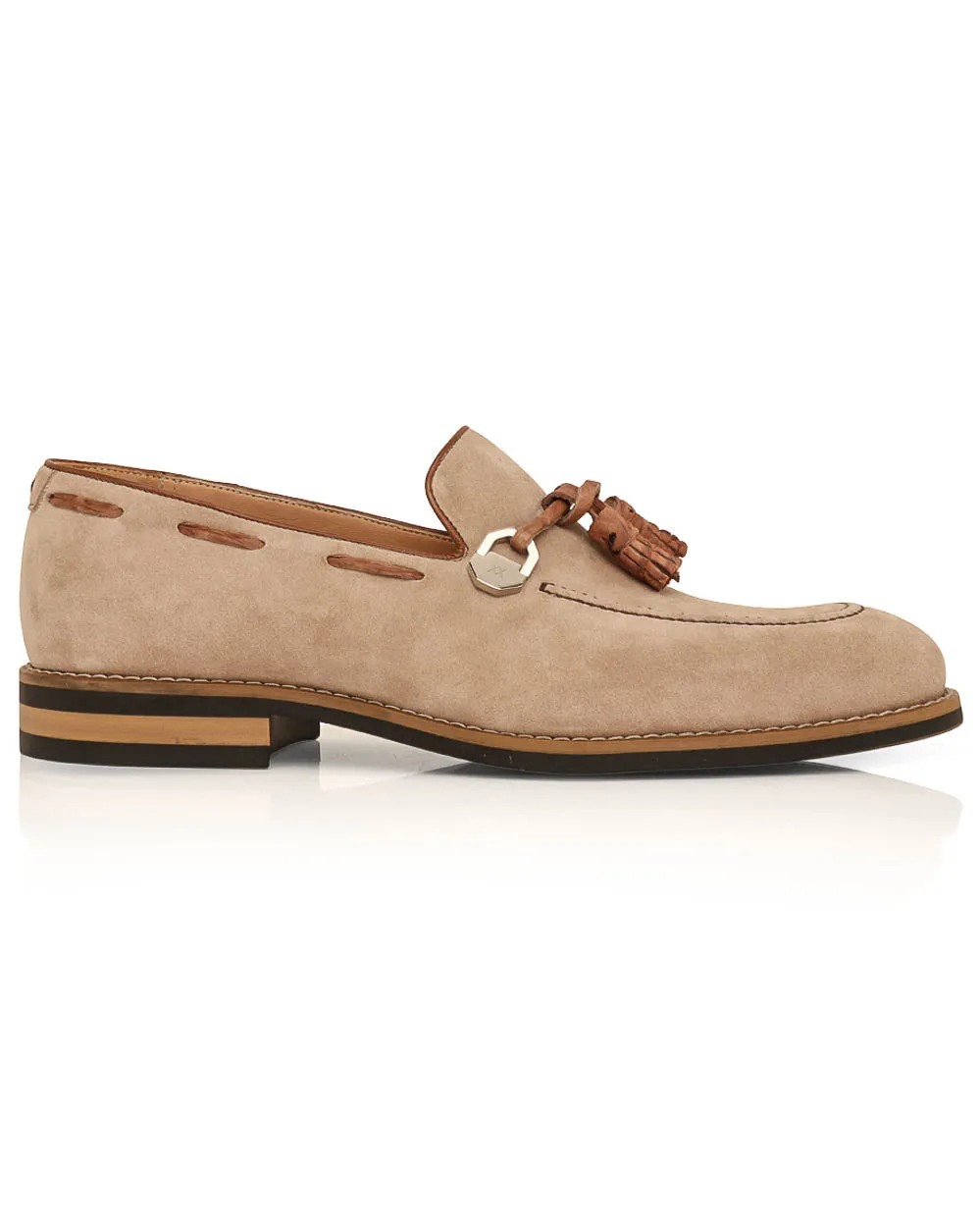 Fawn Monaco Suede Leather Tassel Loafer