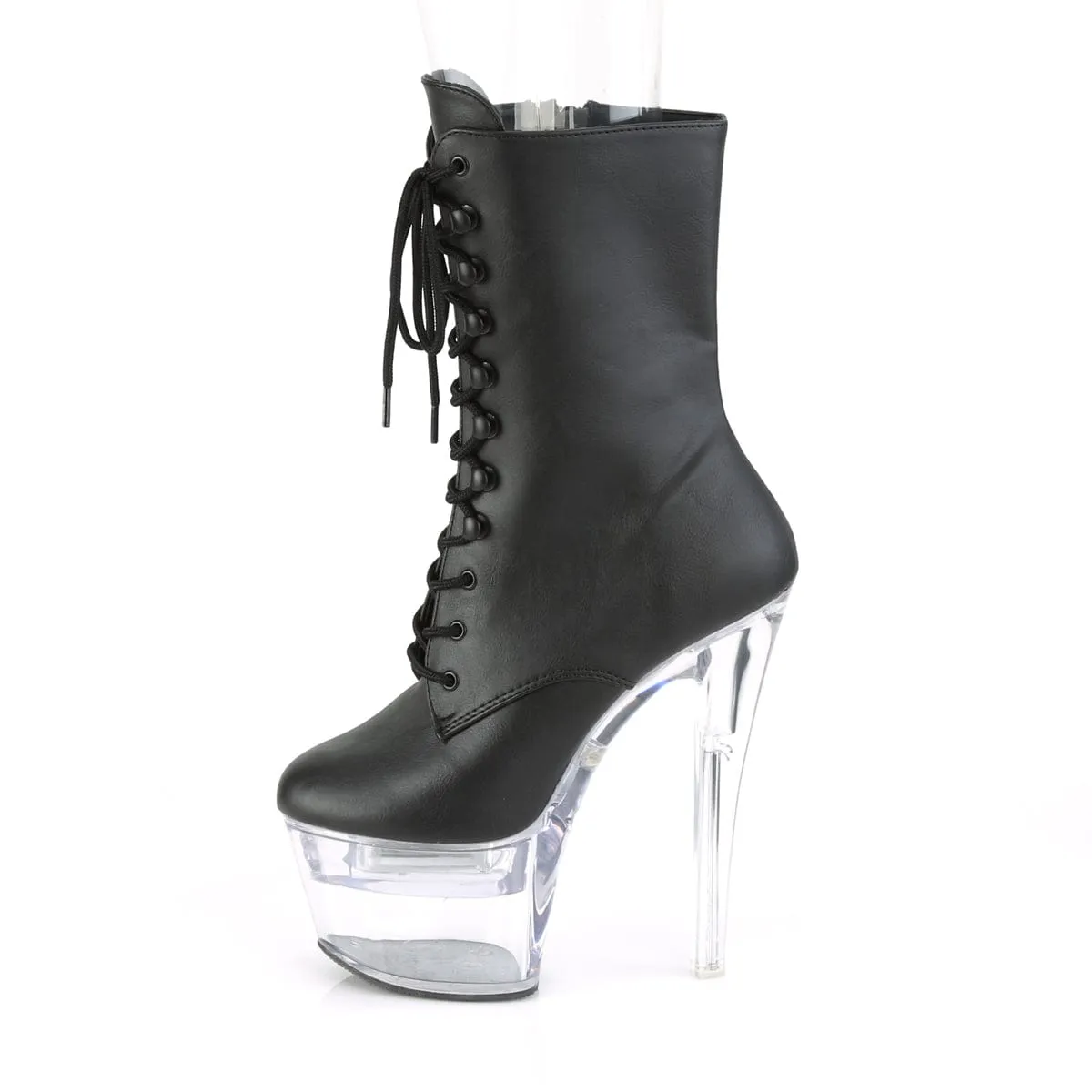 FLASHDANCE-1020-7 Black Faux Leather/Clear