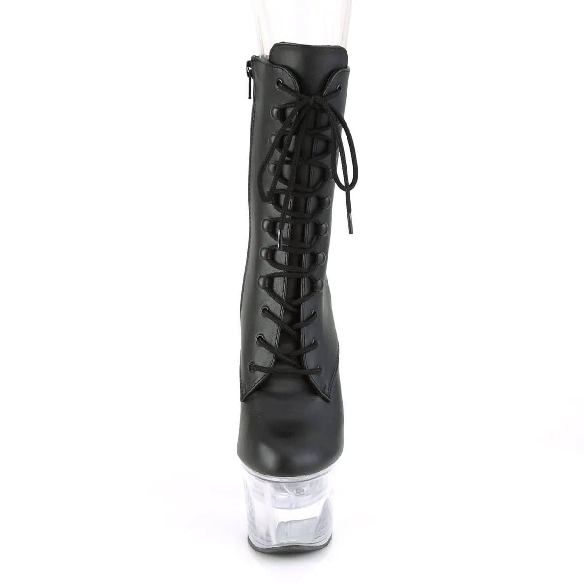 FLASHDANCE-1020-7 Black Faux Leather/Clear