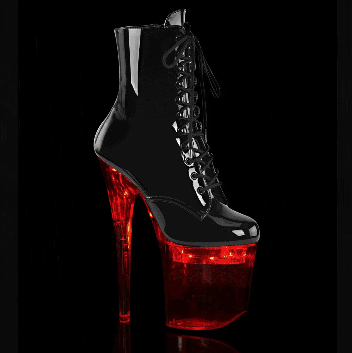 FLASHDANCE-1020-8 Black Patent/Clear