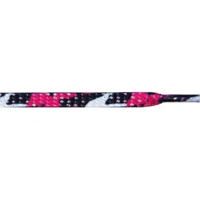 Glitter 1/4" Flat Laces - Hot Pink Camouflage (1 Pair Pack) Shoelaces