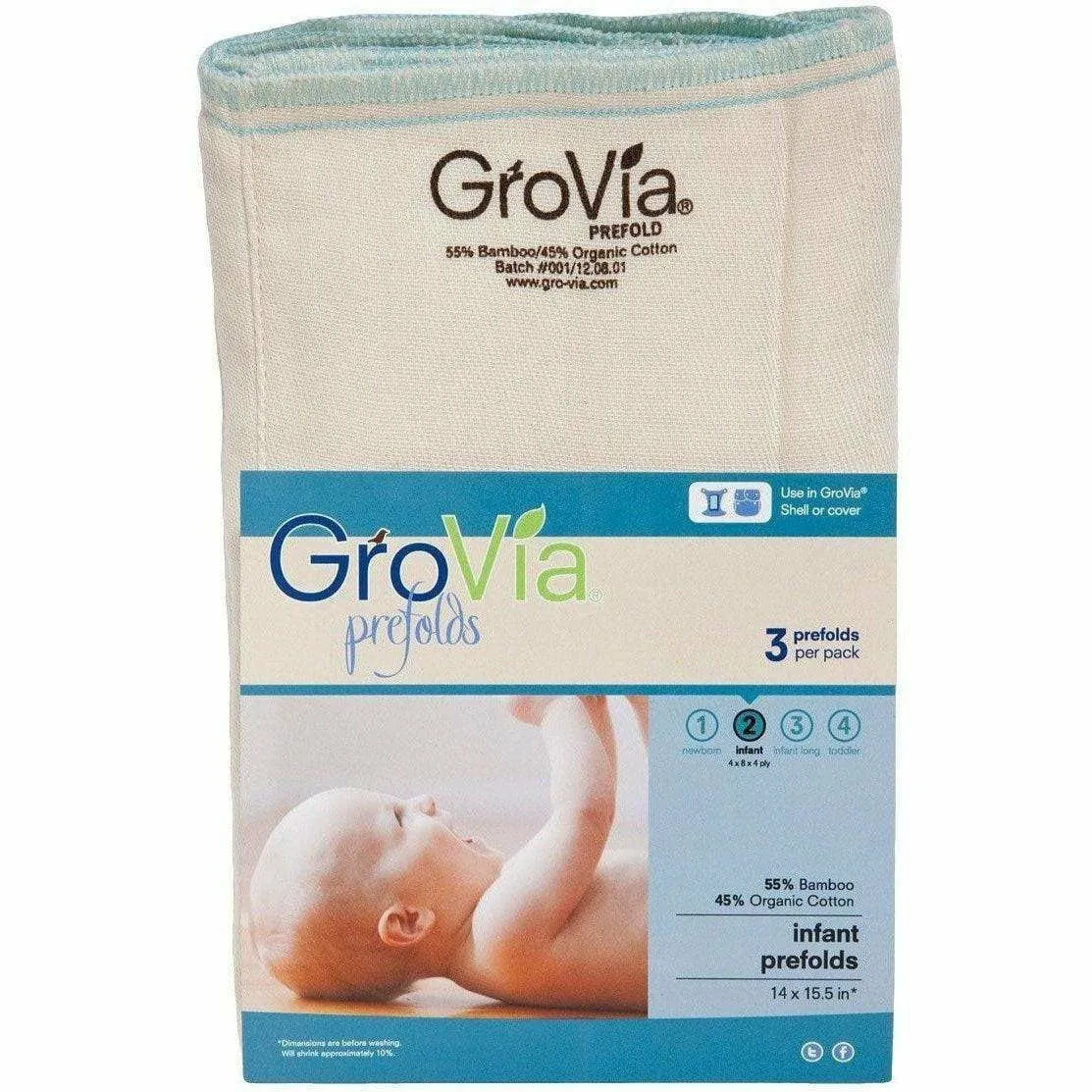 GroVia Prefold Cloth Diaper