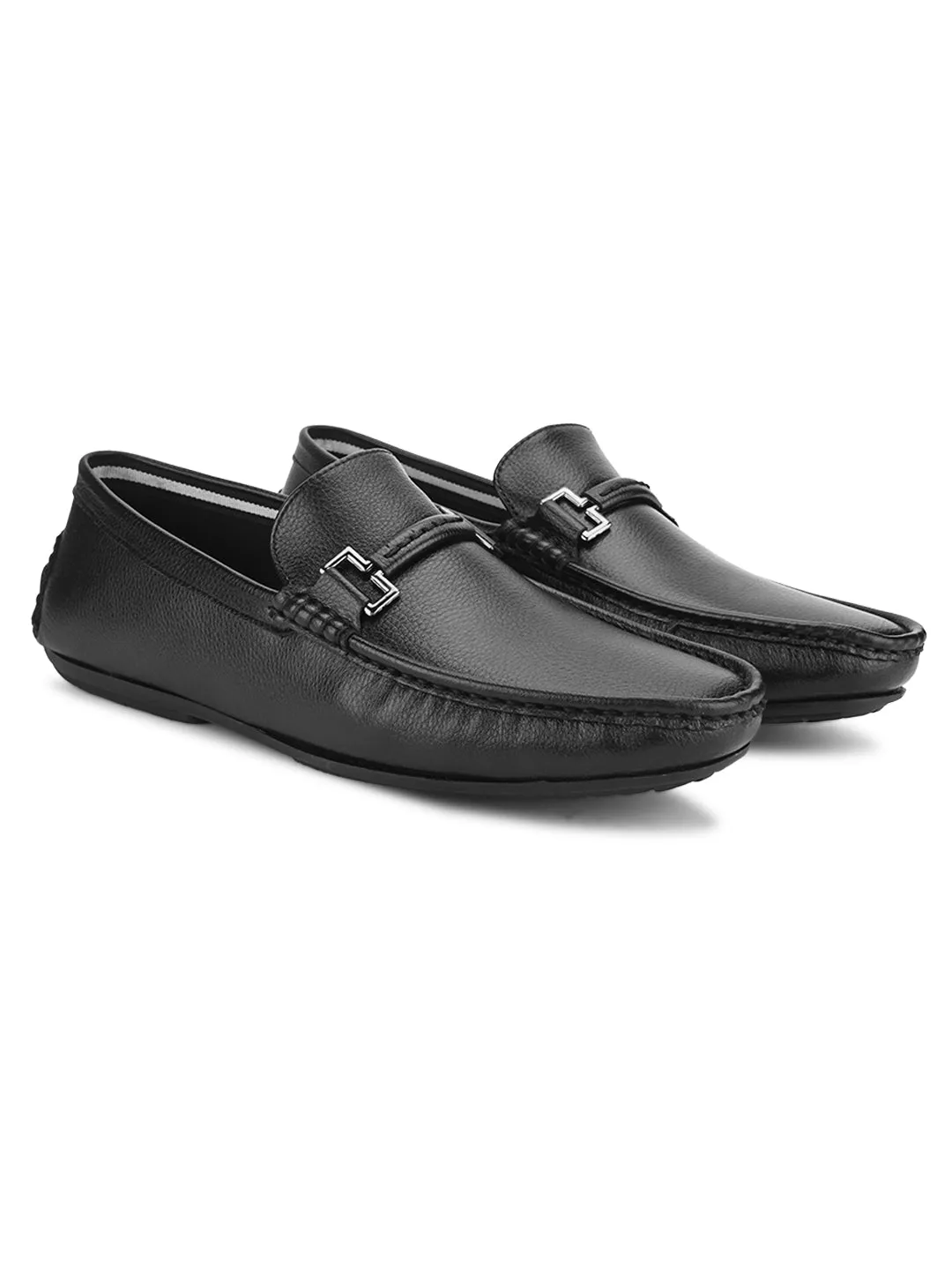 Hydes N Hues Black Casual Loafers For Men