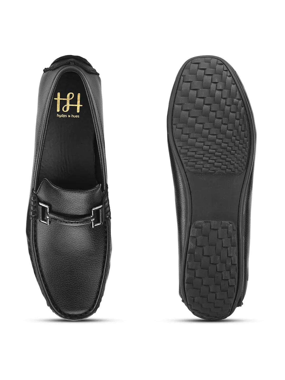 Hydes N Hues Black Casual Loafers For Men