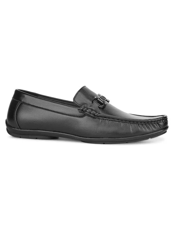 Hydes N Hues Black Classy Loafers For Men