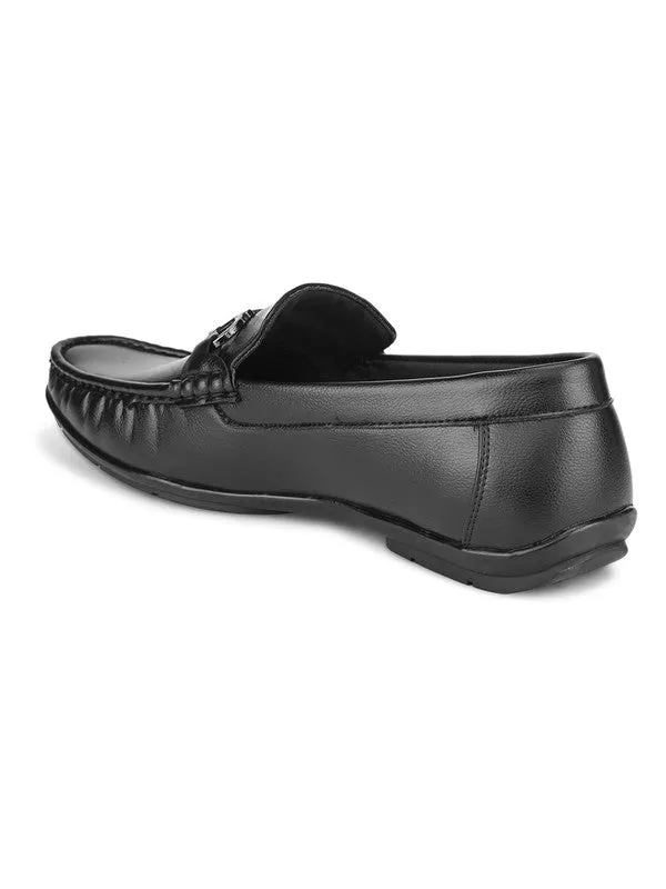 Hydes N Hues Black Classy Loafers For Men