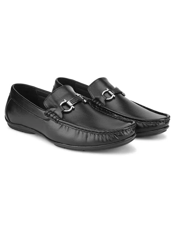 Hydes N Hues Black Classy Loafers For Men