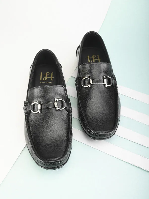 Hydes N Hues Black Classy Loafers For Men