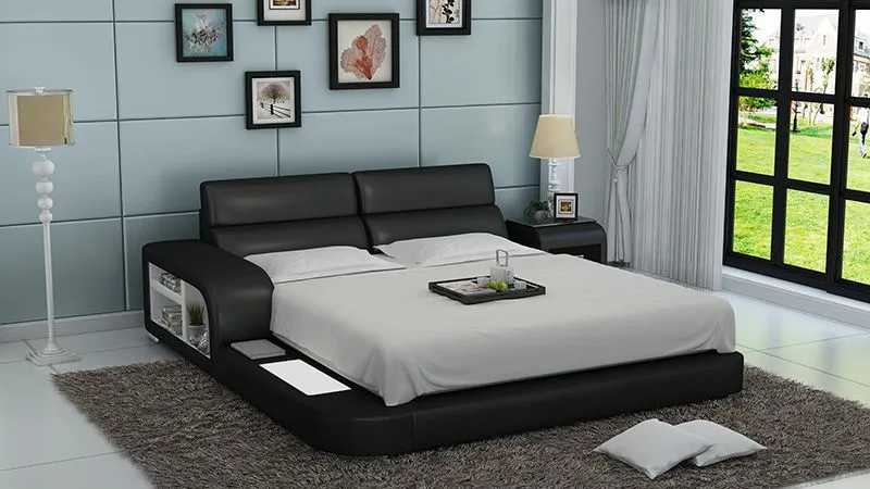 Jodi Leather Bed With Storage