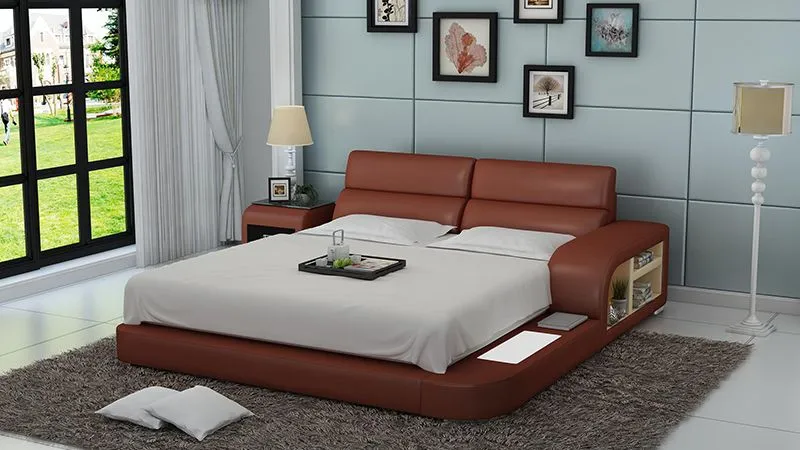 Jodi Leather Bed With Storage