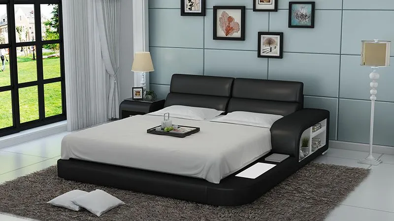 Jodi Leather Bed With Storage