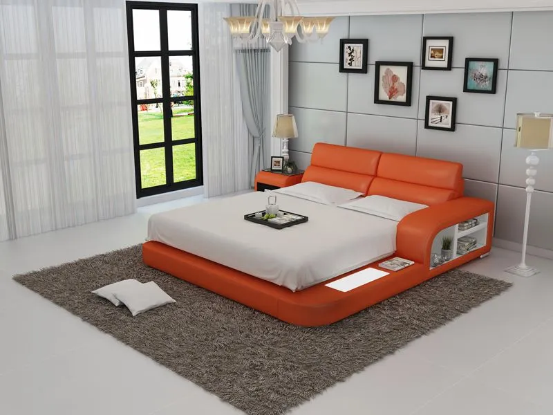 Jodi Leather Bed With Storage