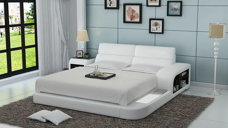 Jodi Leather Bed With Storage