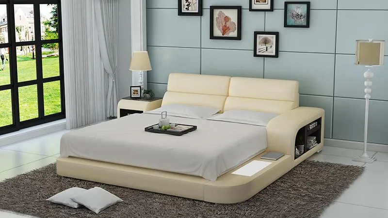 Jodi Leather Bed With Storage