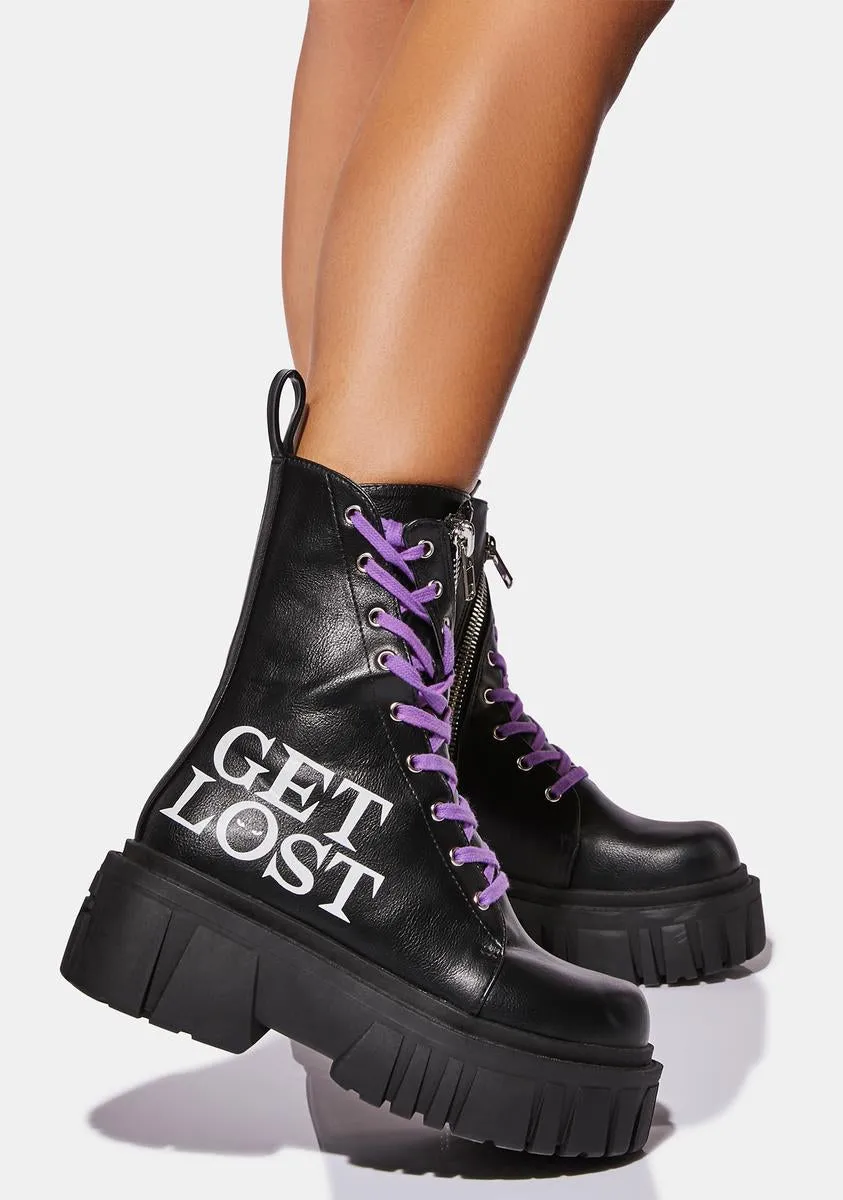 Leave Me Alone Combat Boots