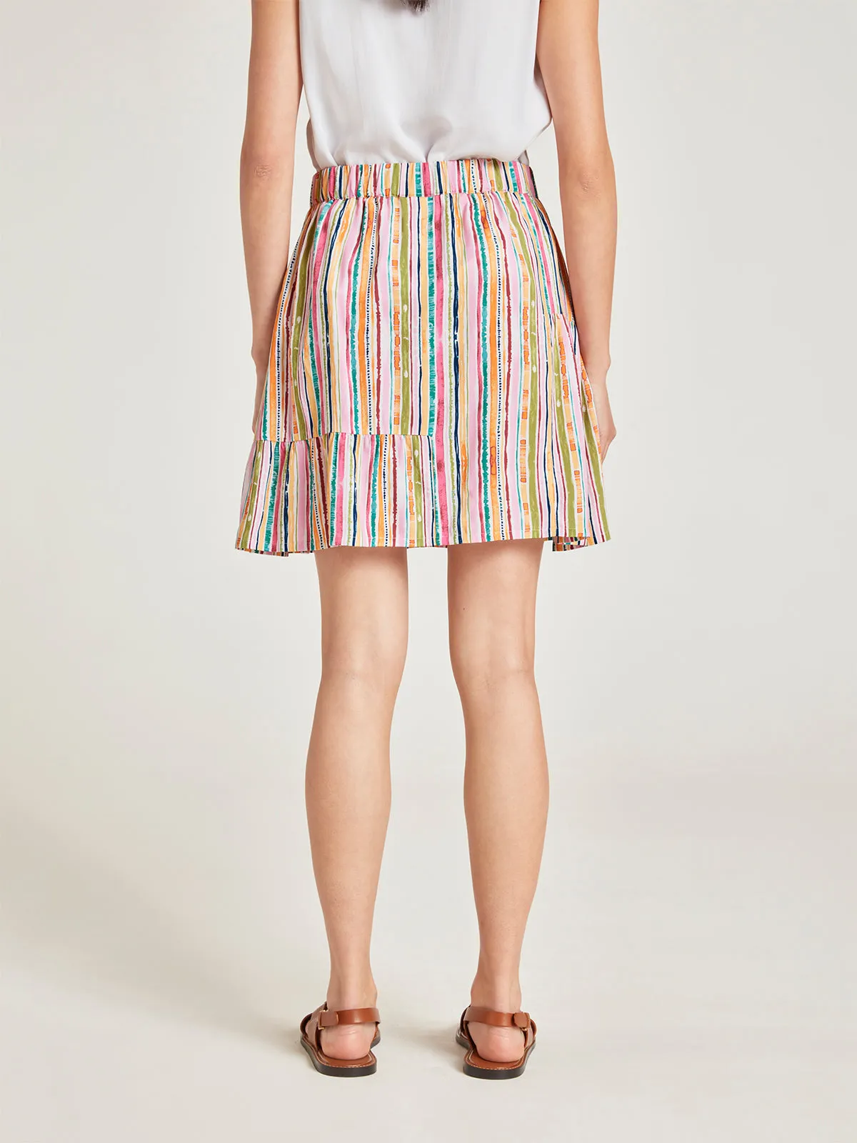 Melinoe Lenzing™ Ecovero™ Striped Mini Skirt