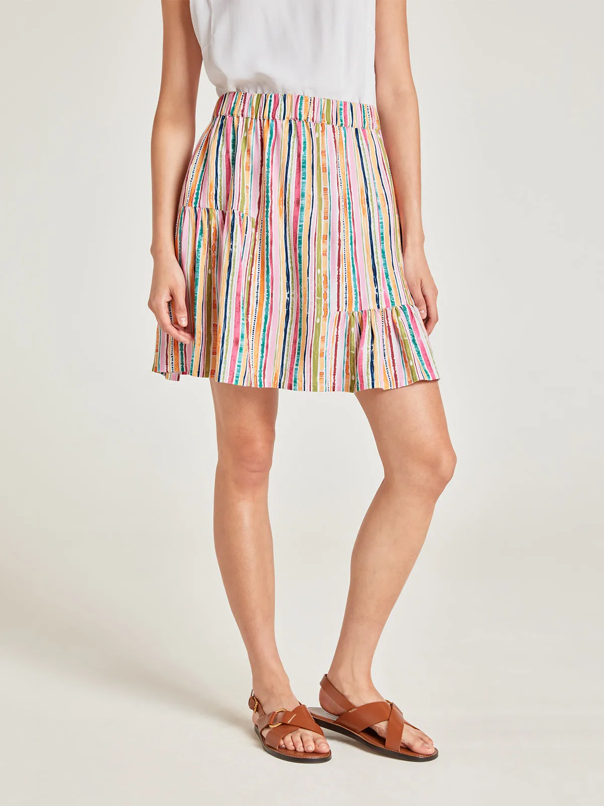 Melinoe Lenzing™ Ecovero™ Striped Mini Skirt