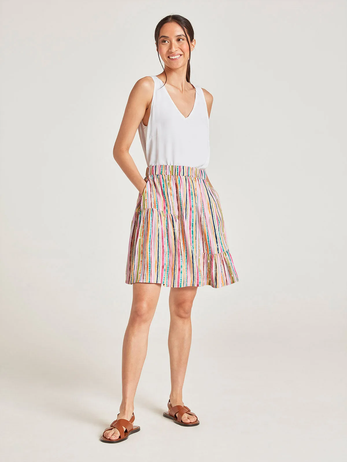 Melinoe Lenzing™ Ecovero™ Striped Mini Skirt