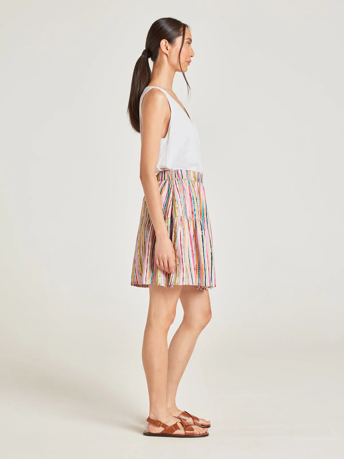 Melinoe Lenzing™ Ecovero™ Striped Mini Skirt