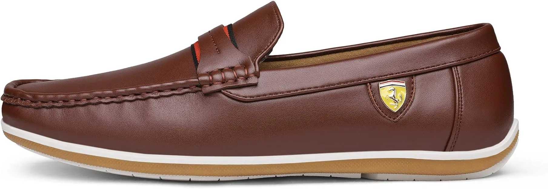 Men's Italian Style Tan Vegan Leather Moccasin Loafers