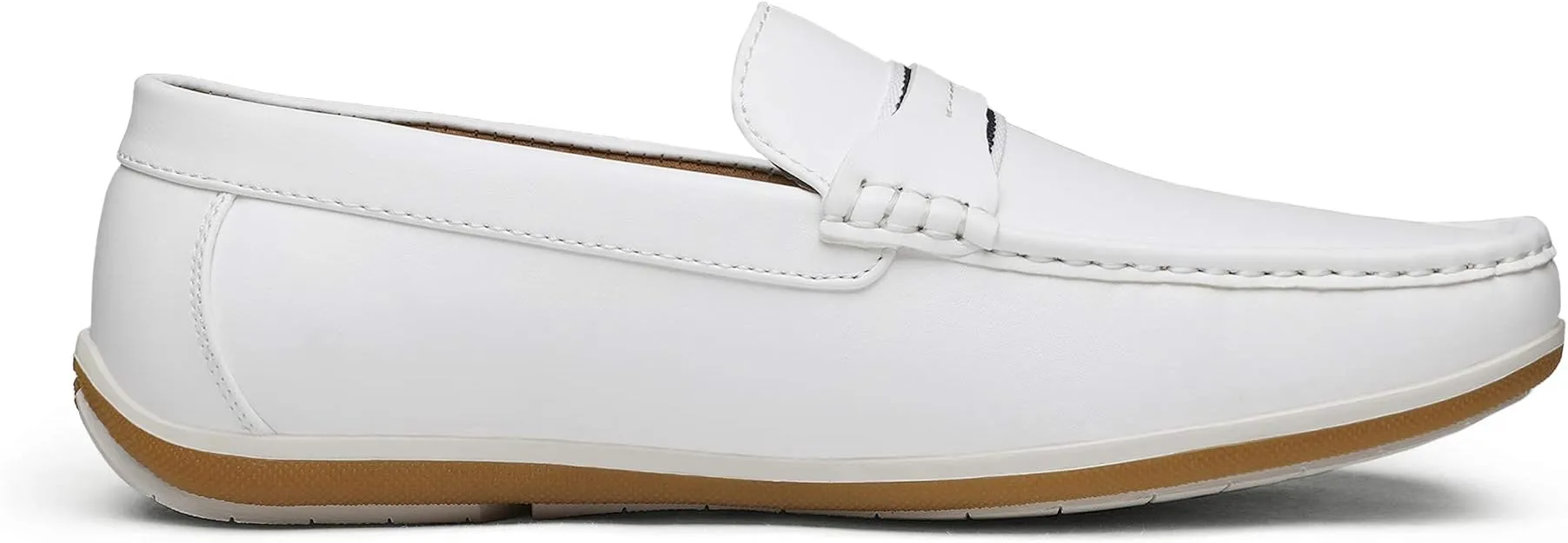 Men's Italian Style Tan Vegan Leather Moccasin Loafers