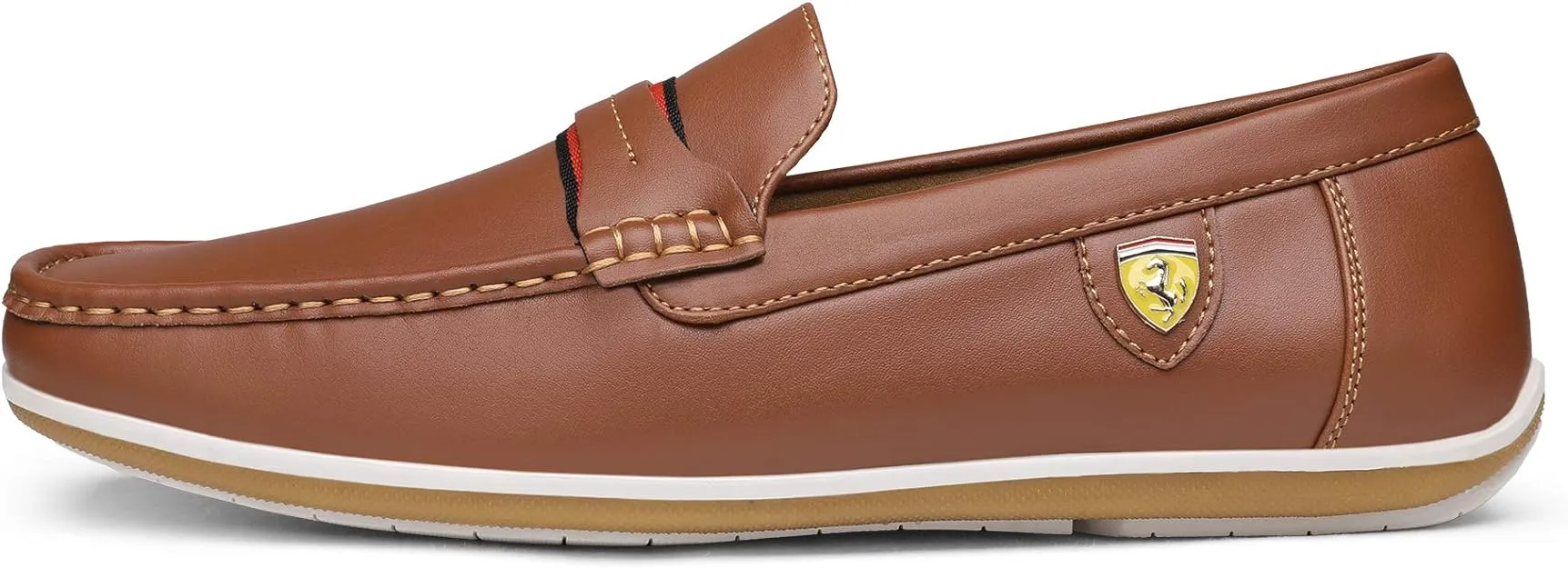 Men's Italian Style Tan Vegan Leather Moccasin Loafers