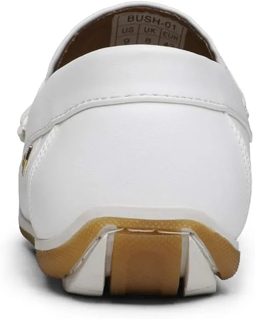 Men's Italian Style White Vegan Leather Moccasin Loafers