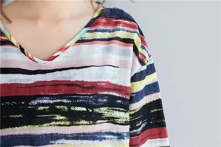 Multicolor Long Sleeve Striped Top