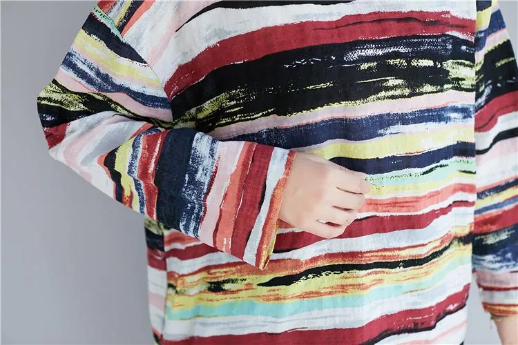 Multicolor Long Sleeve Striped Top