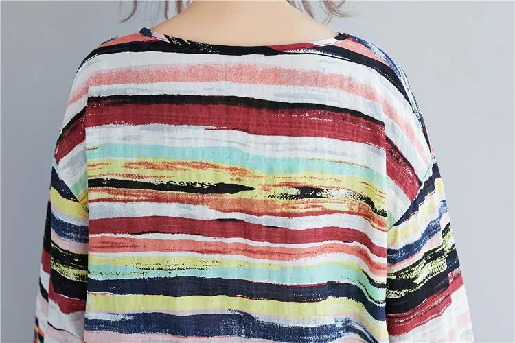 Multicolor Long Sleeve Striped Top