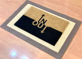 OnlyMat Jute and Coir Doormat Combo - IN OUT Printed Entrance Doormat